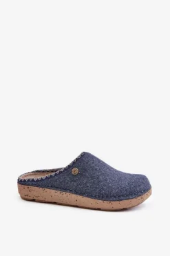 INBLU Kapcie Klasyczne|Klapki Damskie Klasyczne*Obuwie Domowe Kapcie Damskie ED000018 Grnatowe