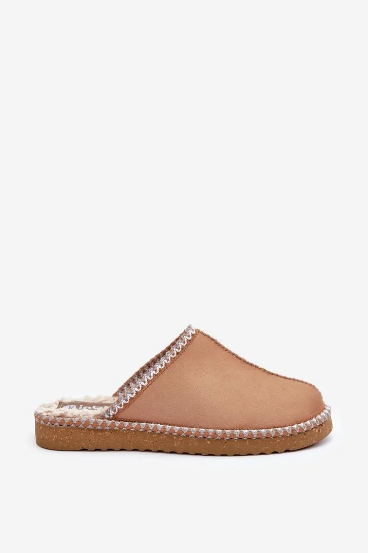 Damskie INBLU Obuwie Domowe Kapcie Z Haftem Damskie EY000028 Camel