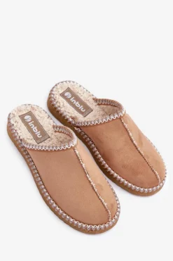 Damskie INBLU Obuwie Domowe Kapcie Z Haftem Damskie EY000028 Camel