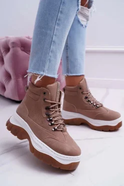 Sale Boto Obuwie Trekkingowe Damskie Trapery Beżowe Greem
