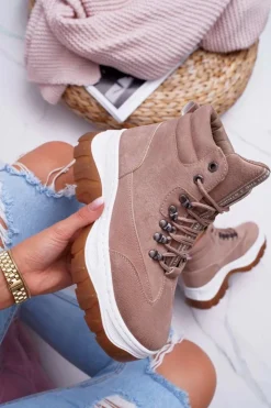 Sale Boto Obuwie Trekkingowe Damskie Trapery Beżowe Greem