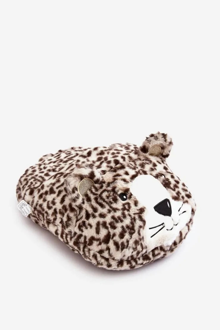 Boto Dziewczęce|Kapcie Klasyczne*Ocieplacz Na Stopy Beżowo-Brązowy Tygrys Vlefara