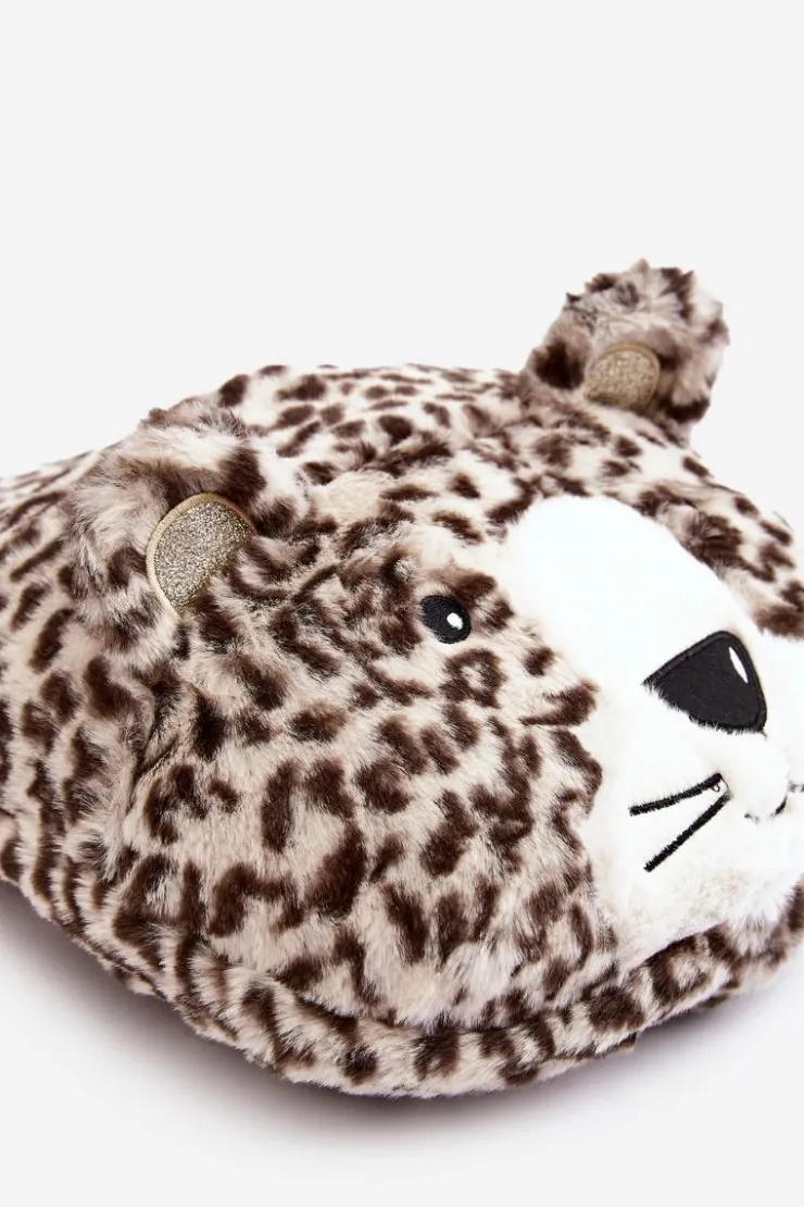 Boto Dziewczęce|Kapcie Klasyczne*Ocieplacz Na Stopy Beżowo-Brązowy Tygrys Vlefara