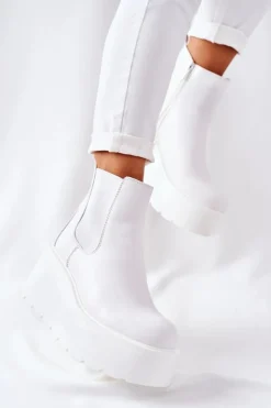 Damskie Boto Ocieplane Botki Białe Montiano