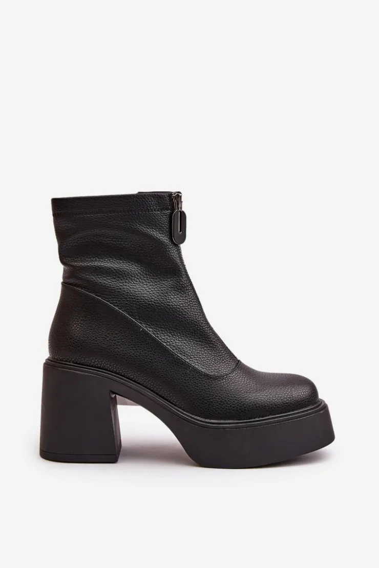 Damskie Buty damskie Vinceza Ocieplane Botki Damskie Na Platformie I Słupku Czarne Vinceza 66715