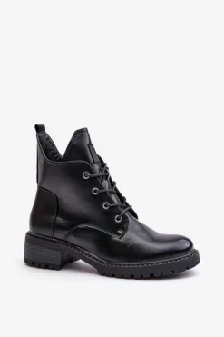 Damskie Buty damskie Vinceza Ocieplane Botki Damskie Na Niskim Obcasie Vinceza 58136 Czarne