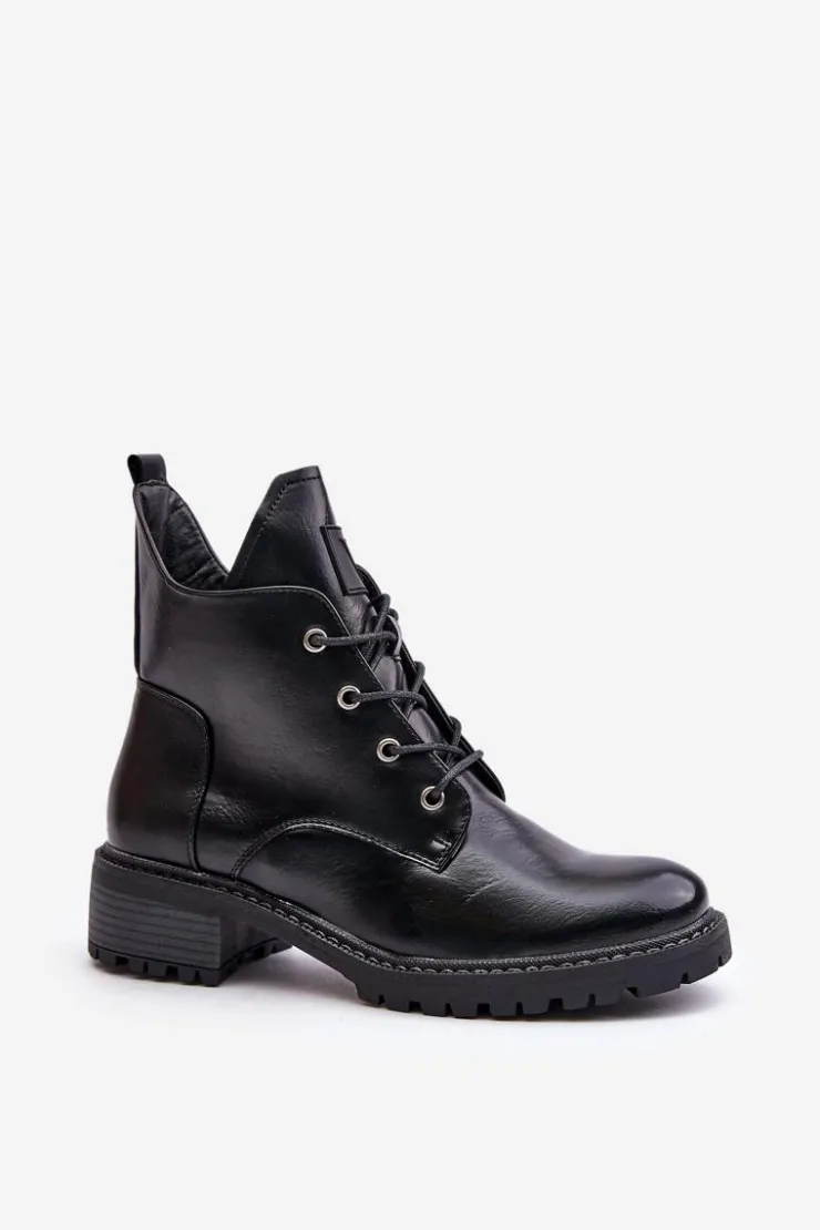 Damskie Buty damskie Vinceza Ocieplane Botki Damskie Na Niskim Obcasie Vinceza 58136 Czarne