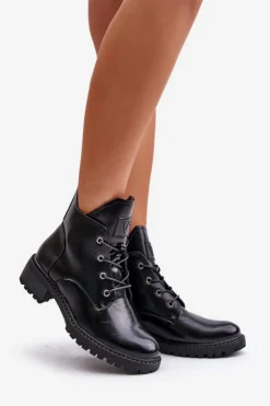 Damskie Buty damskie Vinceza Ocieplane Botki Damskie Na Niskim Obcasie Vinceza 58136 Czarne