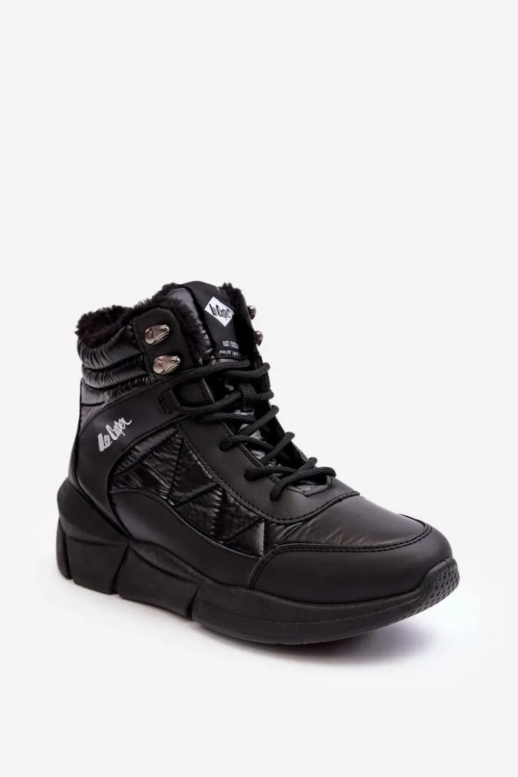 Damskie Lee Cooper Ocieplane Botki Damskie Na Platformie LCJ-23-44-1984 Czarne
