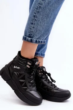 Damskie Lee Cooper Ocieplane Botki Damskie Na Platformie LCJ-23-44-1984 Czarne