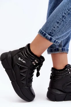 Damskie Lee Cooper Ocieplane Botki Damskie Na Platformie LCJ-23-44-1984 Czarne