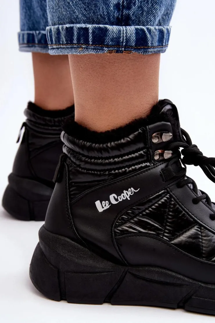 Damskie Lee Cooper Ocieplane Botki Damskie Na Platformie LCJ-23-44-1984 Czarne