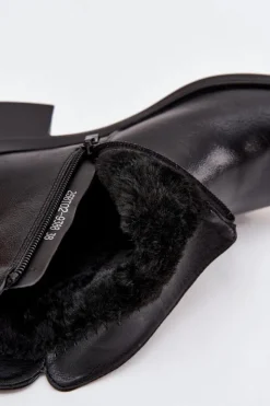 Evento Ocieplane Botki Damskie Na Klocku Czarne Delmira Czarny