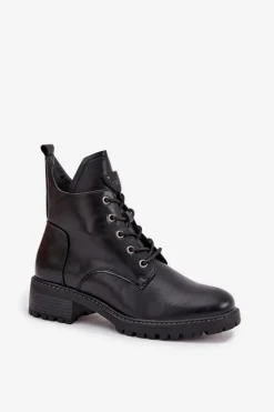 Hot Buty damskie Vinceza Ocieplane Botki Damskie Na Klocku Vinceza 58609 Czarne Czarny