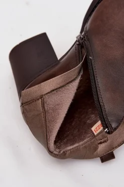 New Boto Ocieplane Botki Damskie Na Słupku Z Eko Skóry Czekoladowe Talienne