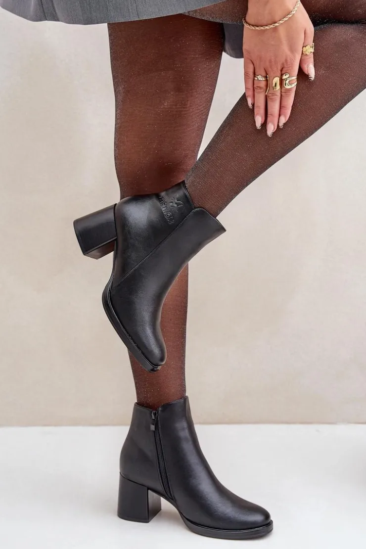 Online Evento Ocieplane Botki Na Słupku Czarne Feliveth