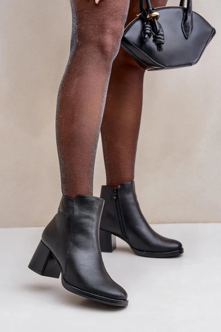 Online Evento Ocieplane Botki Na Słupku Czarne Feliveth