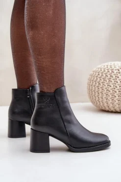 Online Evento Ocieplane Botki Na Słupku Czarne Feliveth