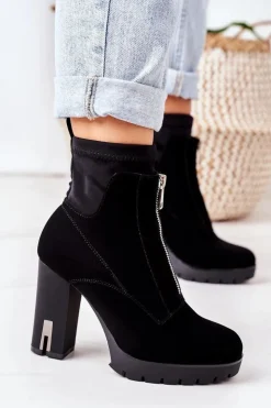 Boto Botki Ocieplane|Botki Na Słupku*Ocieplane Botki Na Słupku Czarne Wonder Woman