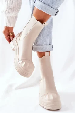 Boto Botki Zimowe Damskie|Brązowe I Beżowe Botki*Ocieplane Botki Sztyblety Beżowe Time Off