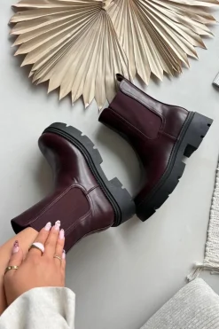 Boto Ocieplane Botki Sztyblety Na Zamek Bordowe Niviane