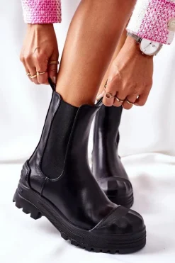 Hot Boto Ocieplane Botki Sztyblety Czarne Time Off
