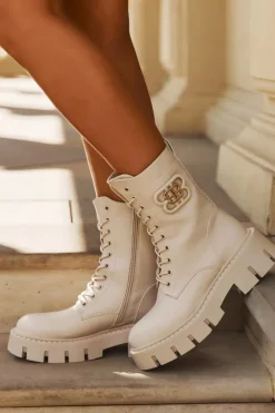 Boto Botki Ocieplane|Botki Sznurowane*Ocieplane Botki Wokrery Damskie Z Ozdobą Jasnobeżowe Melisse