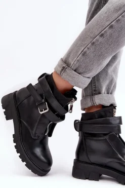 Hot Boto Ocieplane Botki Workery Czarne Not Realy
