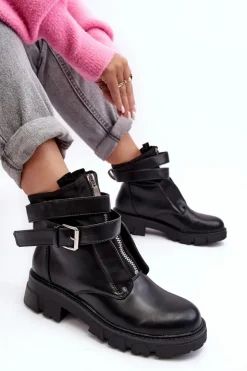 Hot Boto Ocieplane Botki Workery Czarne Not Realy