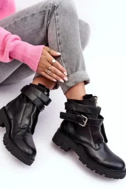 Hot Boto Ocieplane Botki Workery Czarne Not Realy