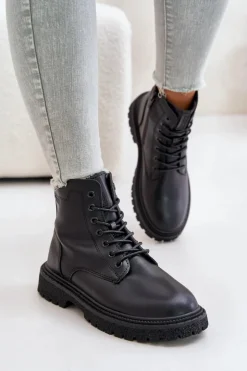 Best Big Star Shoes Ocieplane Botki Workery Damskie Big Star OO274A126 Czarne