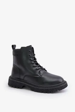 Best Big Star Shoes Ocieplane Botki Workery Damskie Big Star OO274A126 Czarne