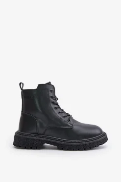 Best Big Star Shoes Ocieplane Botki Workery Damskie Big Star OO274A126 Czarne