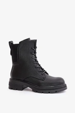 Discount Boto Ocieplane Botki Workery Na Zamek Czarne Leairae Czarny