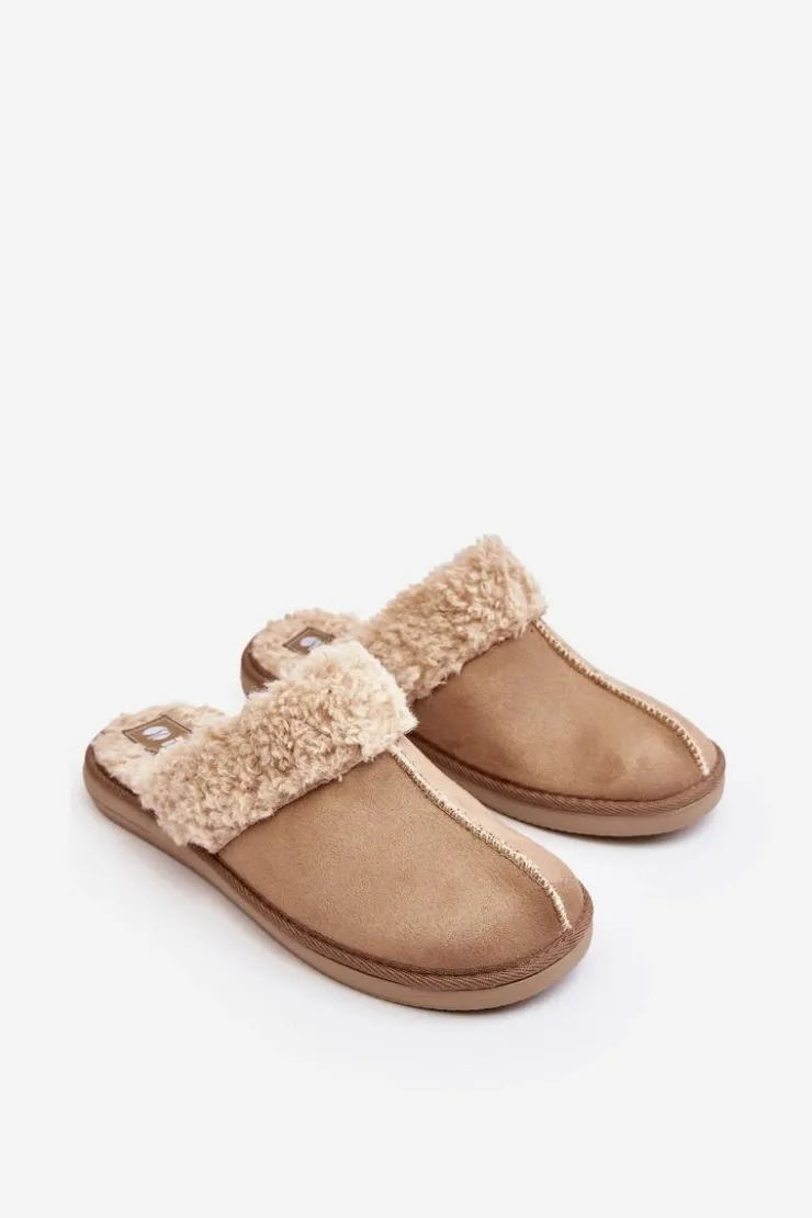 INBLU Kapcie Klasyczne|Klapki Damskie Klasyczne*Ocieplane Kapcie Damskie EK000010 Beżowe