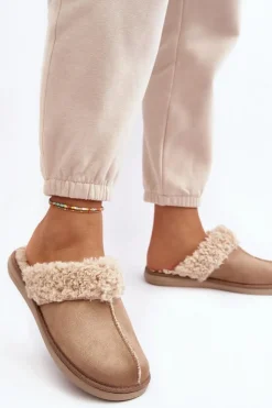 INBLU Kapcie Klasyczne|Klapki Damskie Klasyczne*Ocieplane Kapcie Damskie EK000010 Beżowe