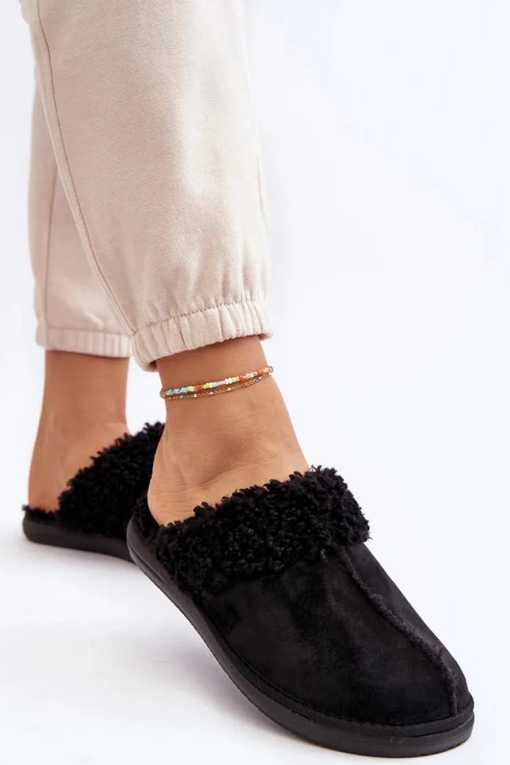 Damskie INBLU Ocieplane Kapcie Damskie EK000010 Czarne