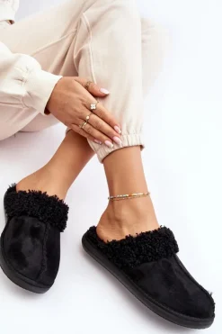 Damskie INBLU Ocieplane Kapcie Damskie EK000010 Czarne