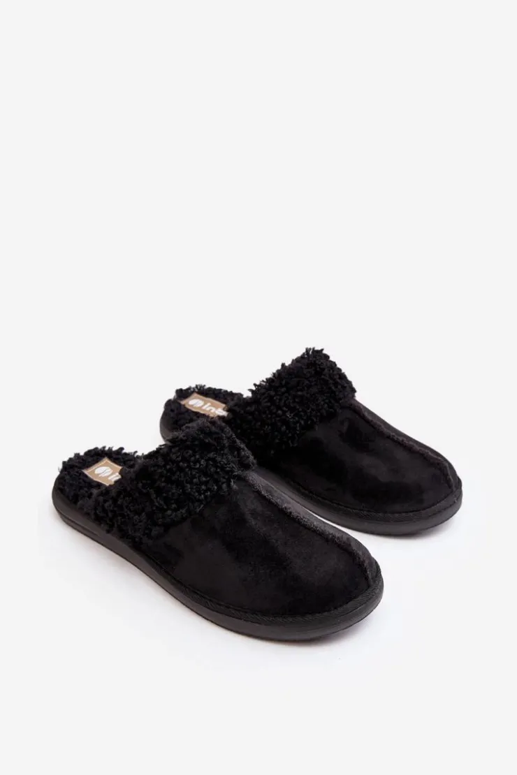 Damskie INBLU Ocieplane Kapcie Damskie EK000010 Czarne