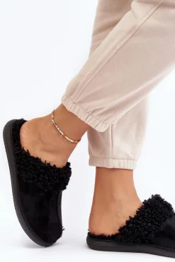 Damskie INBLU Ocieplane Kapcie Damskie EK000010 Czarne