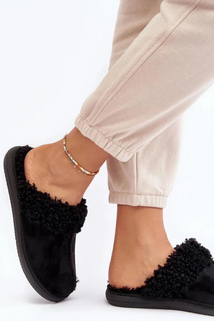 Damskie INBLU Ocieplane Kapcie Damskie EK000010 Czarne