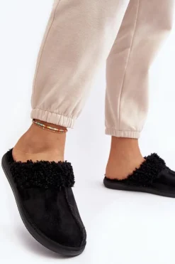 Damskie INBLU Ocieplane Kapcie Damskie EK000010 Czarne