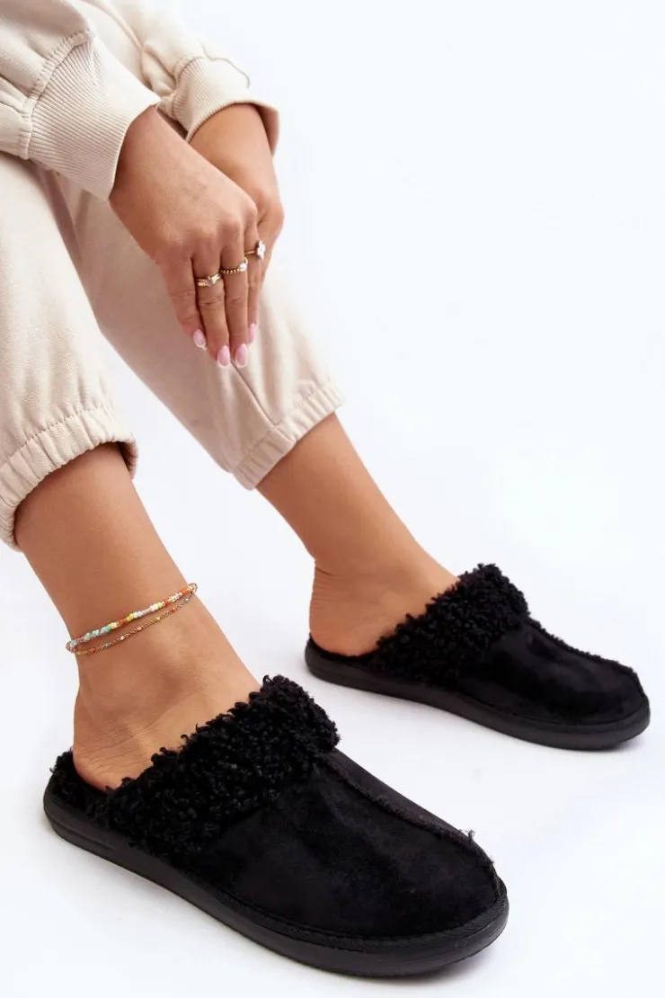 Damskie INBLU Ocieplane Kapcie Damskie EK000010 Czarne