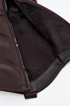 Damskie Boto Ocieplane Kozaki Kowbojki Na Słupku Z Eko Skóry Czekoladowe Mavine