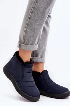 Evento Śniegowce Damskie*Ocieplane Niskie Damskie Śniegowce Granatowe Enmore