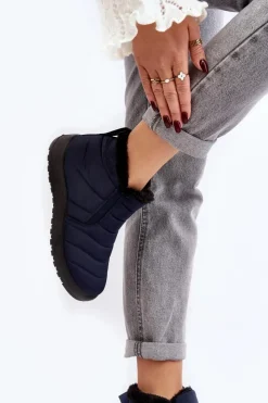 Evento Śniegowce Damskie*Ocieplane Niskie Damskie Śniegowce Granatowe Enmore