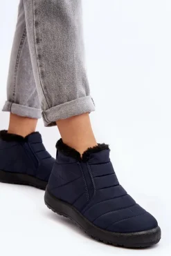 Evento Śniegowce Damskie*Ocieplane Niskie Damskie Śniegowce Granatowe Enmore