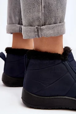 Evento Śniegowce Damskie*Ocieplane Niskie Damskie Śniegowce Granatowe Enmore