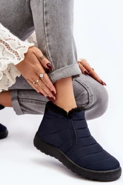 Evento Śniegowce Damskie*Ocieplane Niskie Damskie Śniegowce Granatowe Enmore