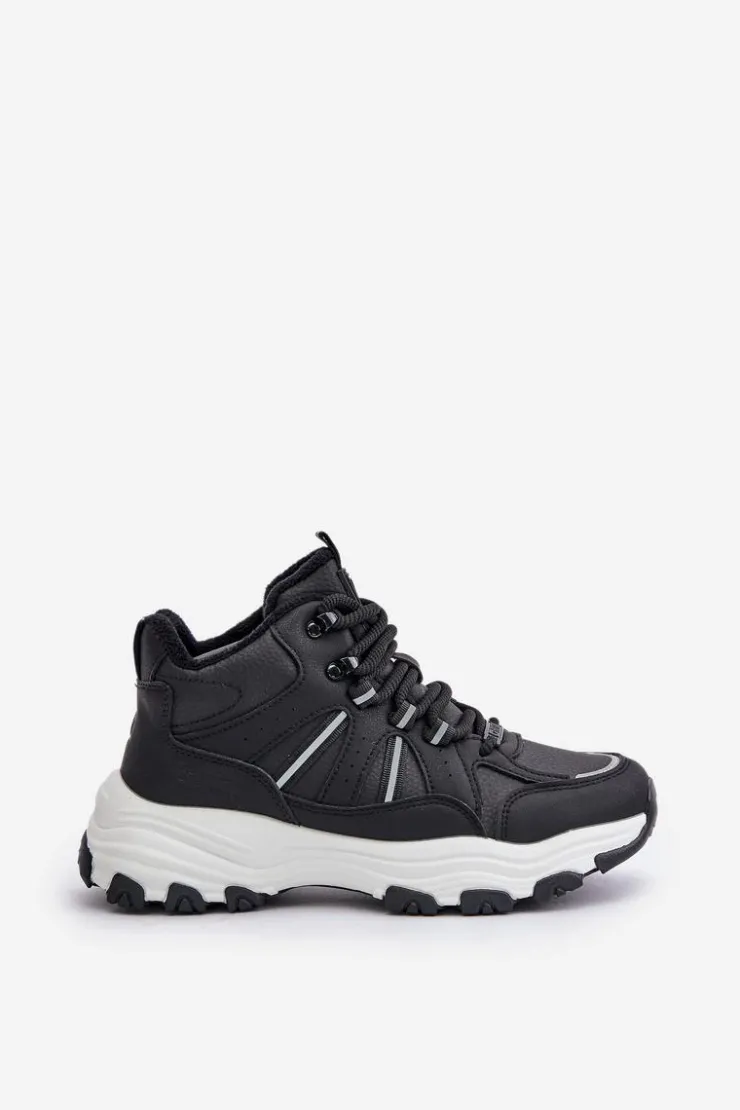 Damskie Big Star Shoes Ocieplane Sneakersy Damskie Big Star OO274A160 Czarne